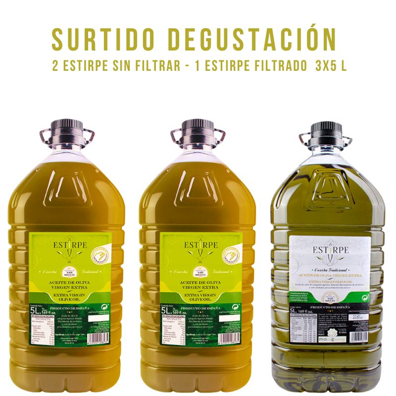 Special packs of EVOO combined – Premium Quality – 3 bottles of 5 Liters