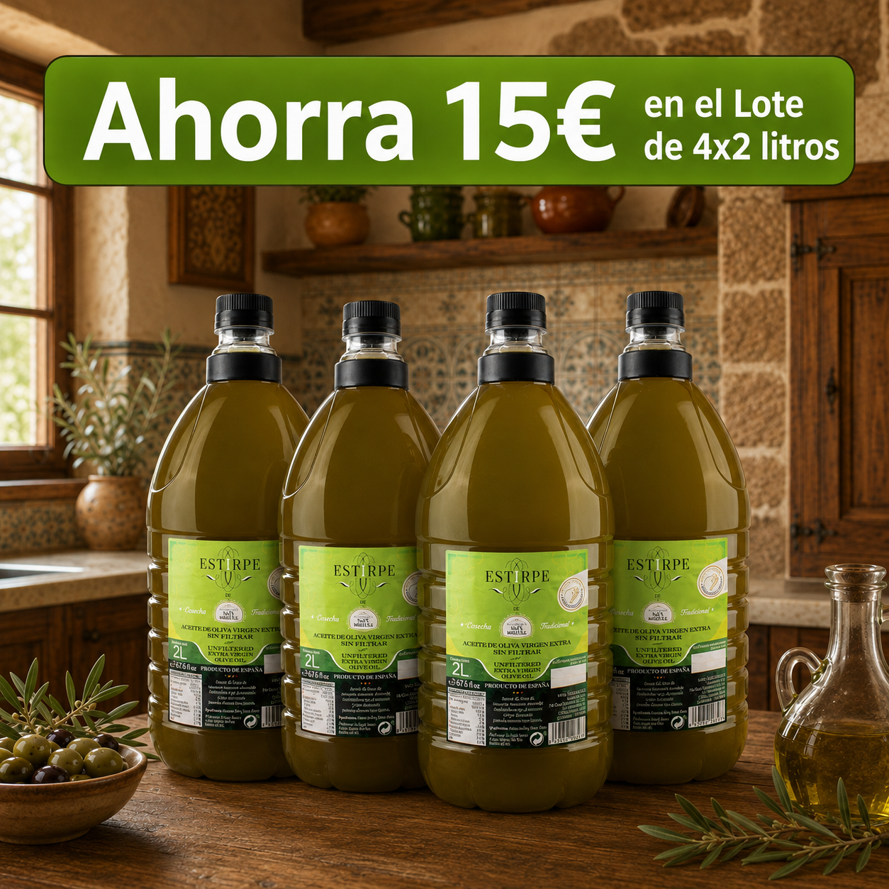 Our Best-Selling 2-Litre — Estirpe Unfiltered — Pack of 4x2 Litres