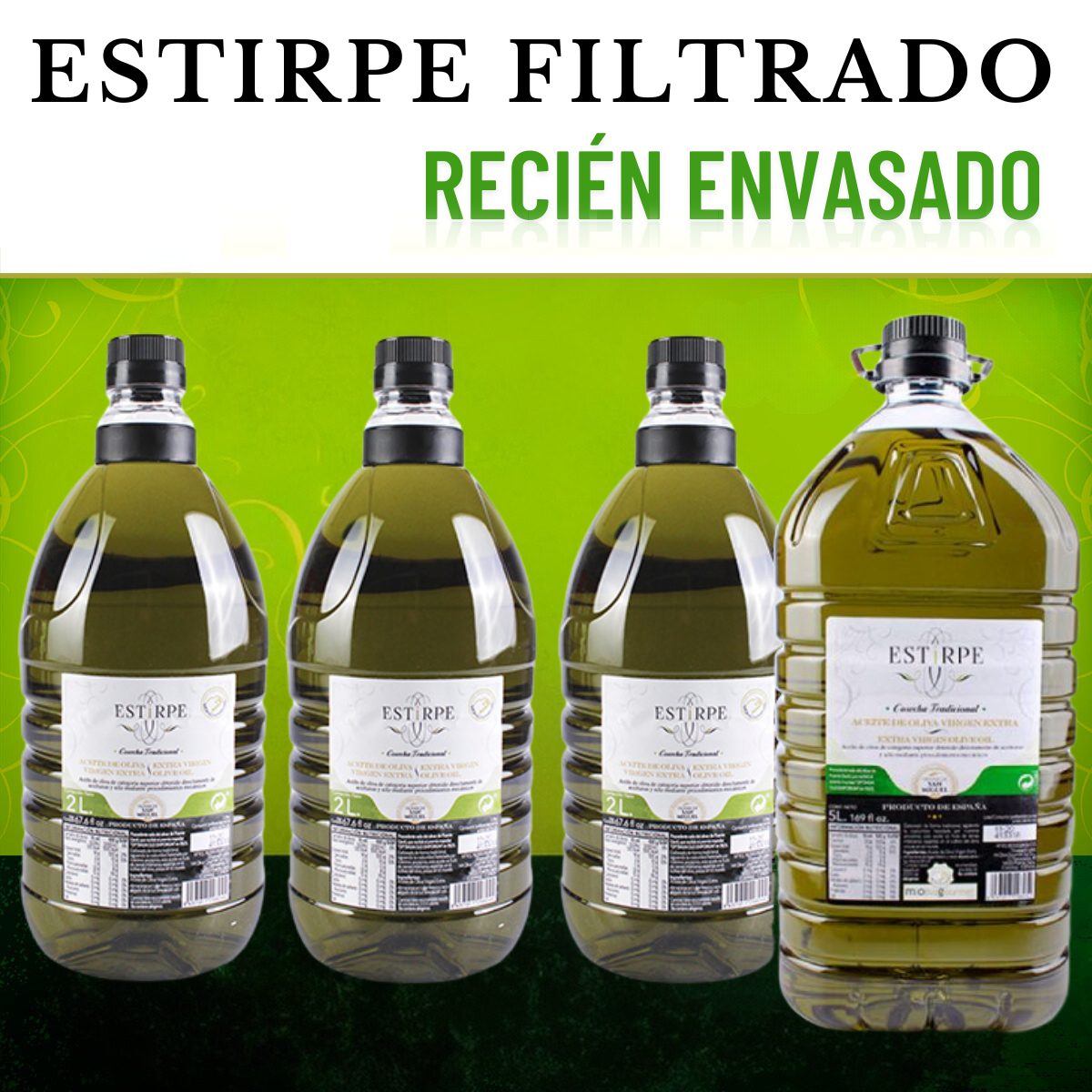 Aceite de Oliva Virgen Extra Estirpe filtrado Cosecha Tradicional