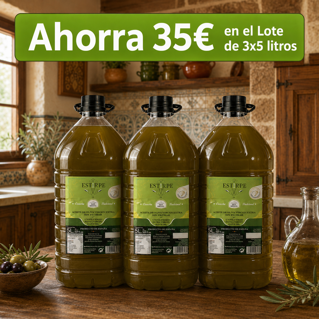 Our Best-Selling 5-Litre — Estirpe Unfiltered — Pack of 3 x 5 Litres